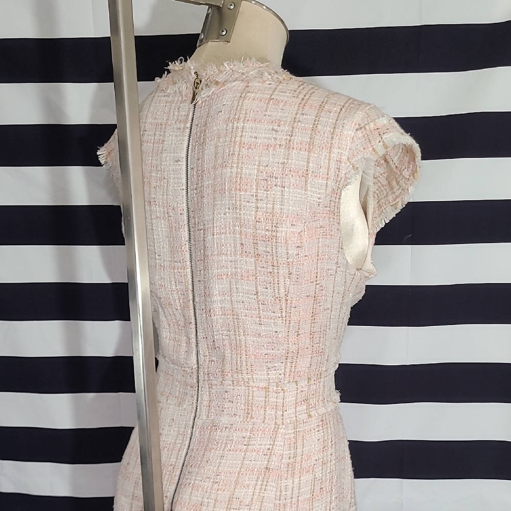 Nanette Lepore Pink Tweed Midi Dress - Picture 6 of 9
